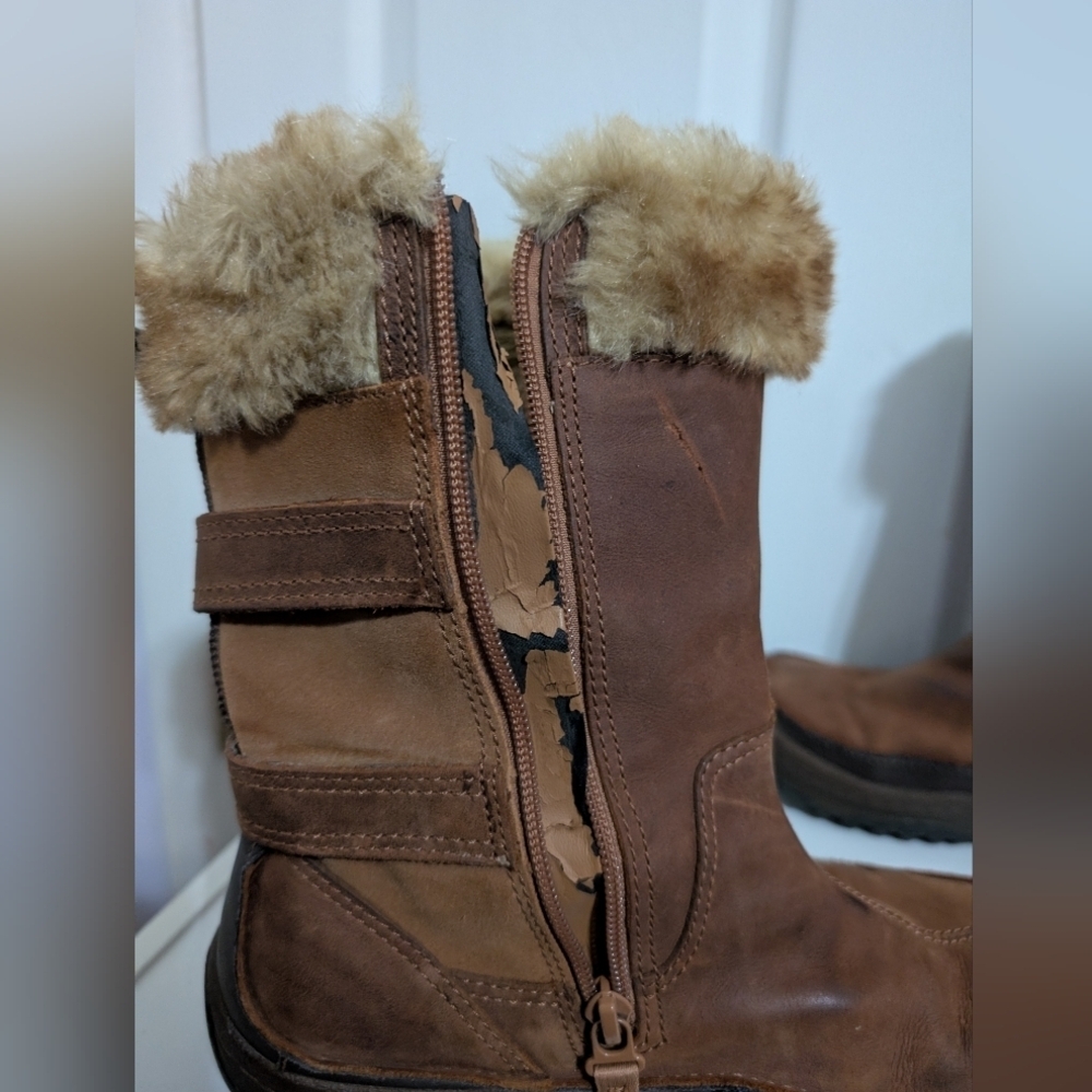 Merrell Women's Decora Chant Brown Sugar Leather Zip Waterproof Boots Size 8 - Picture 11 of 12
